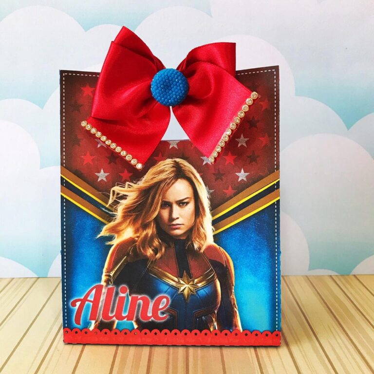 sacolinha para festa infantil capitã marvel