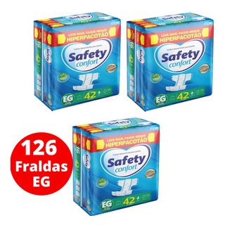 KIT 3 FRALDA GERIATRICA SAFETY CONFORT EG 42 = 126