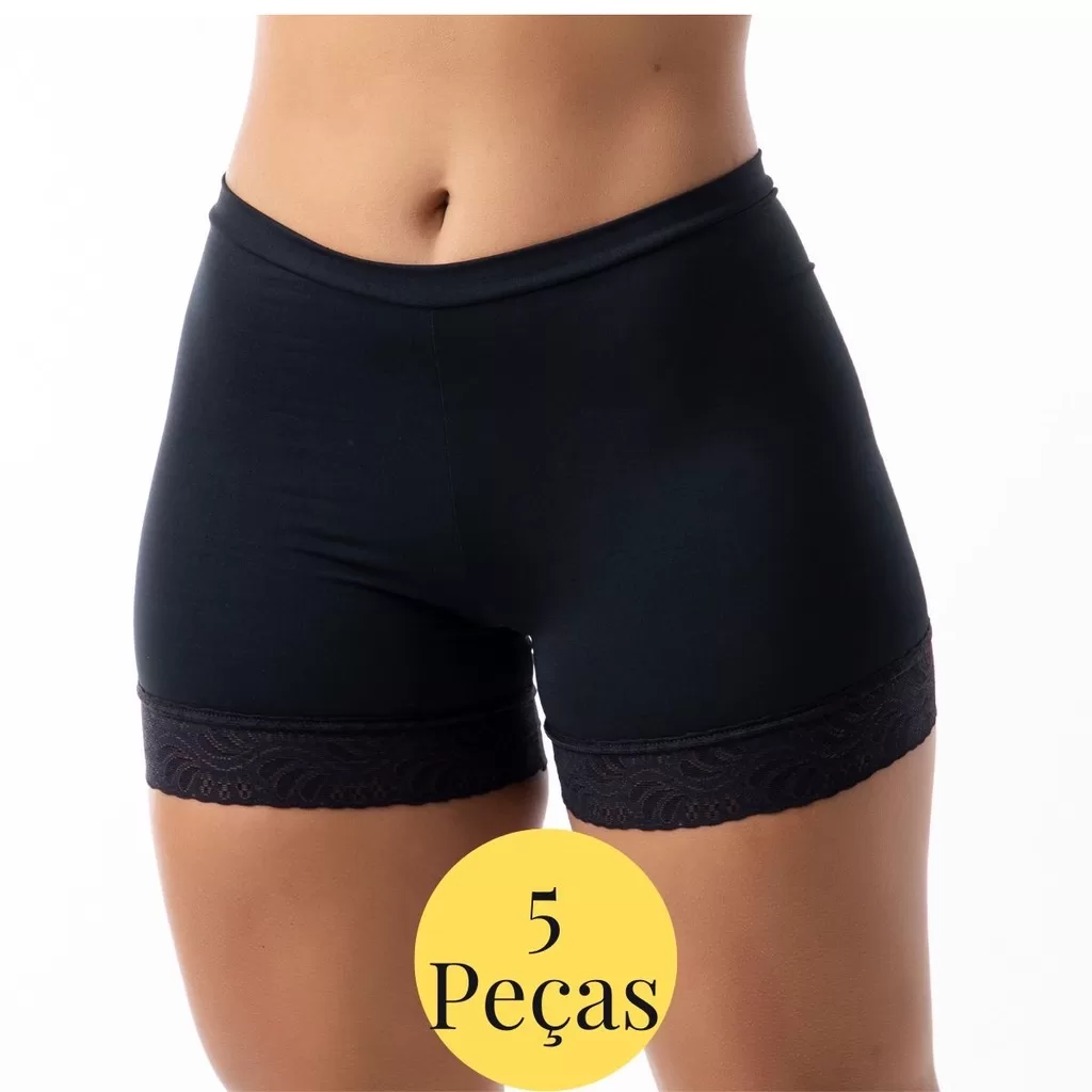 kit c/5 Short Anágua P/ Usar Por Baixo De Vestido/saia, Confortável