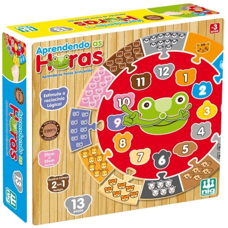 Jogo Aprendendo As Horas Madeira Pedagogico 419 &#