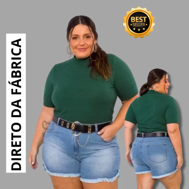 Blusa Gola Alta PLUS SIZE Canelado Inverno