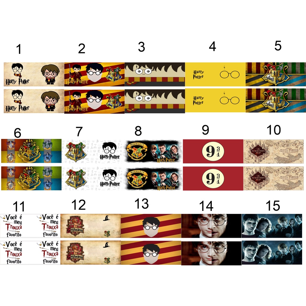 30 Estampas Impressas Prontas Sublimáticas Para Canecas Harry Potter