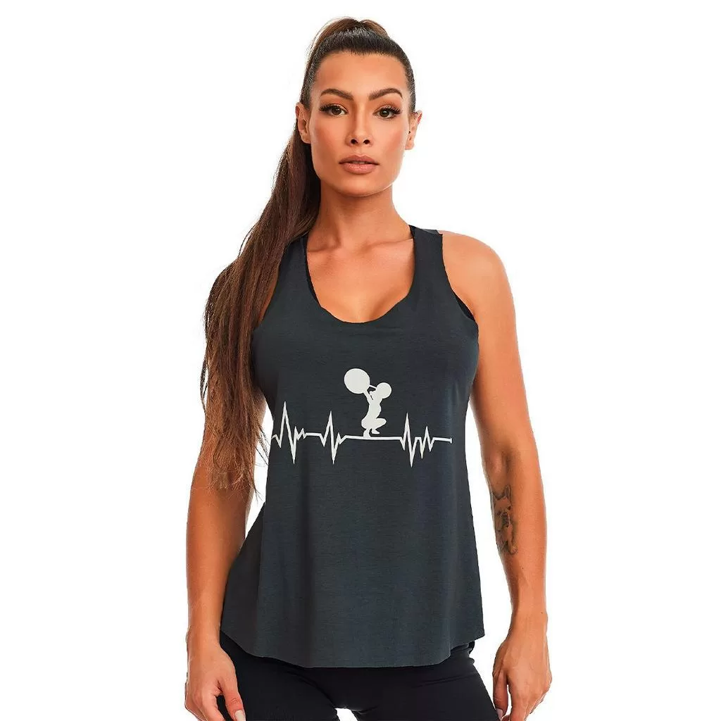 Regata Feminina Costas Nadador Silk Batimento Cardíaco Massam Fitness
