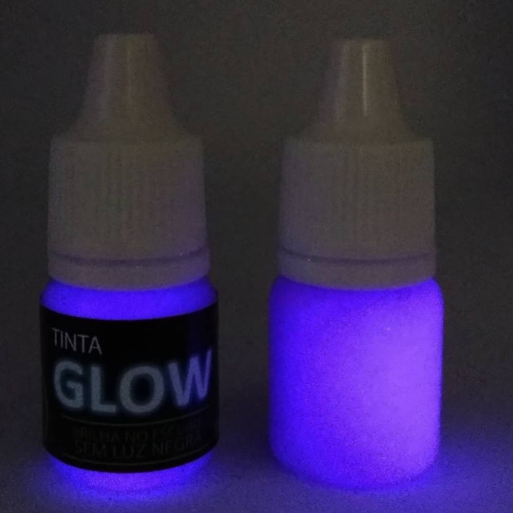 Tinta Corion Glow 5ml C/ Aplicador Brilha No Escuro Sem Luz Negra Fosforescente Neon (Roxo Neon)