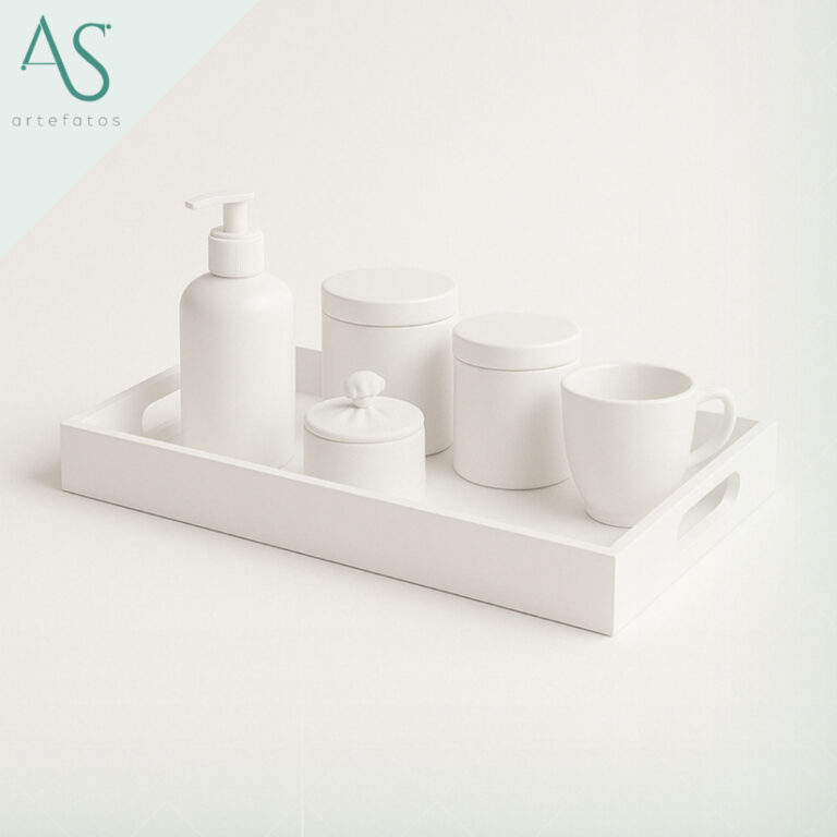 Bandeja com Alça Bandeija Redonda Decorativa Mdf 