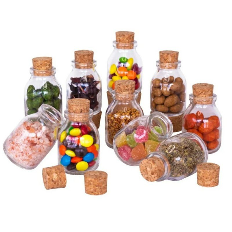 10 vidros 60ml com rolha porta temperos.