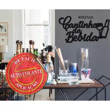 Painel Decorativo Cantinho da Bebida para Bar, Bar