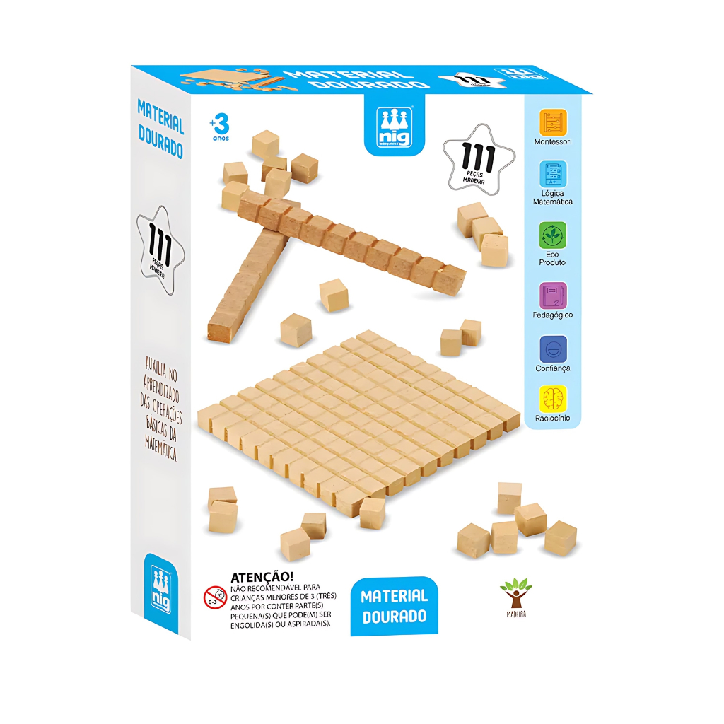MATERIAL DOURADO ESCOLAR 111 PECAS – NIG BRINQUEDOS