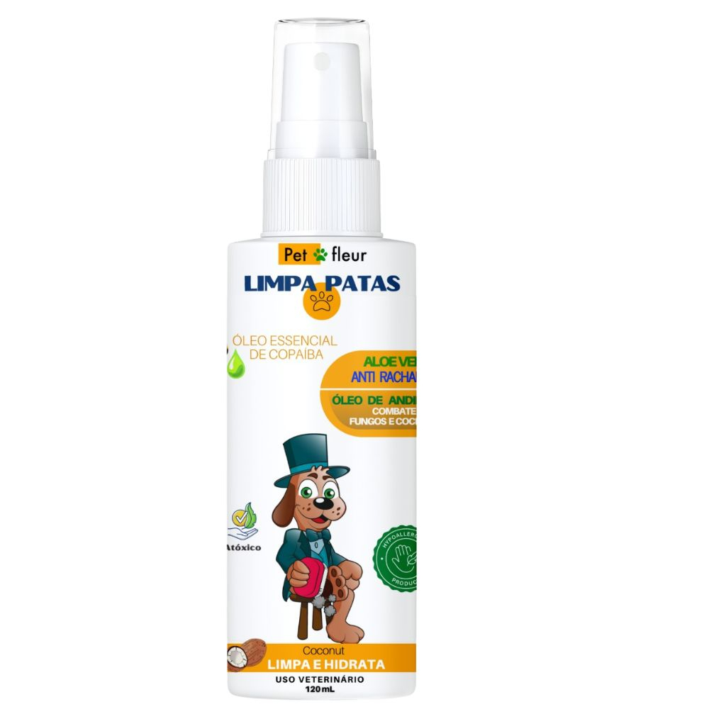 Limpa Patinhas Elimina fungos e Coceira  Ultra Hidratante Coconut e Aloe Vera – Cães E Gatos