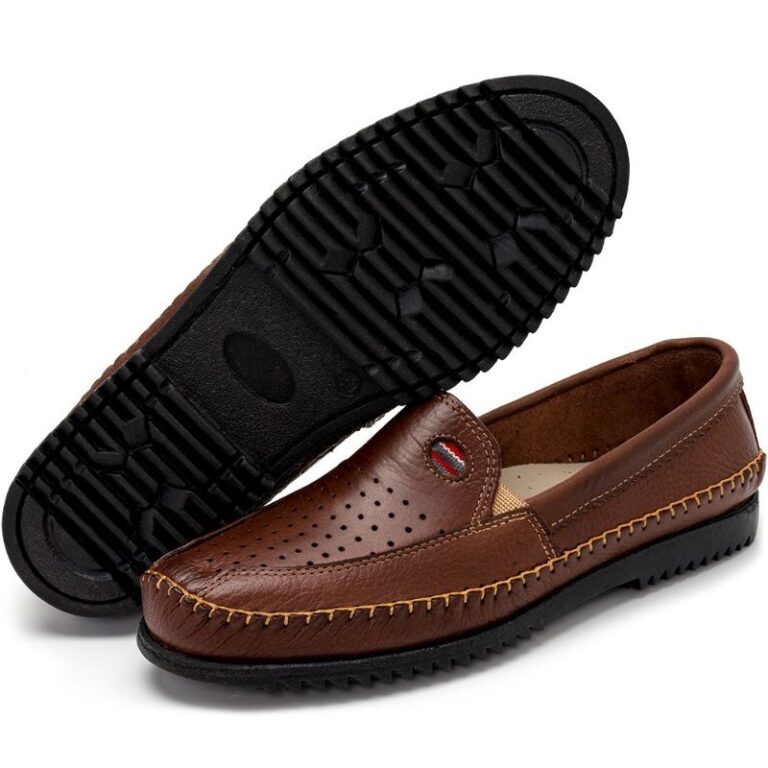 Mocassim Sapatilha Masculino em Couro Legitimo Con