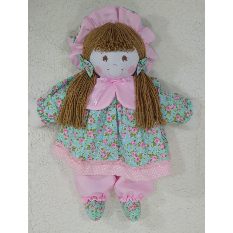 Boneca de pano chapéu 38cm Anti-alérgica bebê d