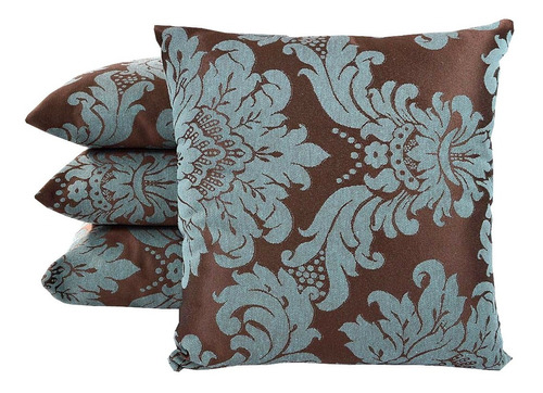 4 Almofadas Cheias Jacquard Capa com Zíper