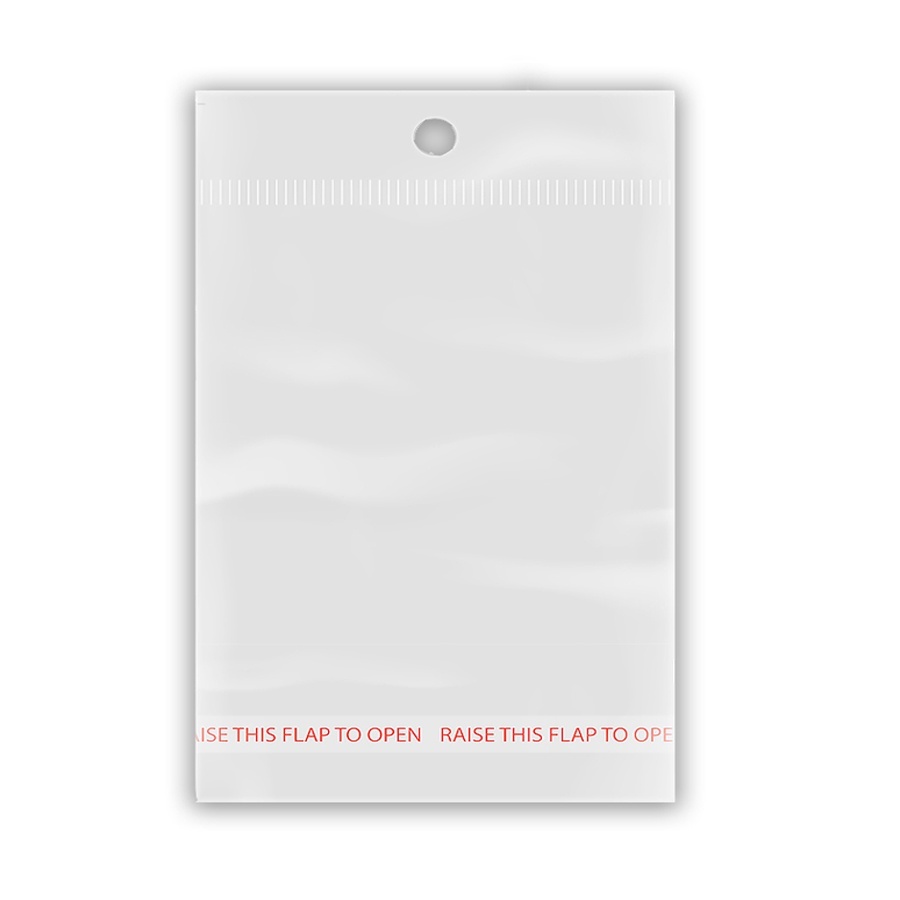 Saco 18×25+3+3cm. com aba adesiva( colante ) com solapa ( furo para pendurar ) com 100 unidades.