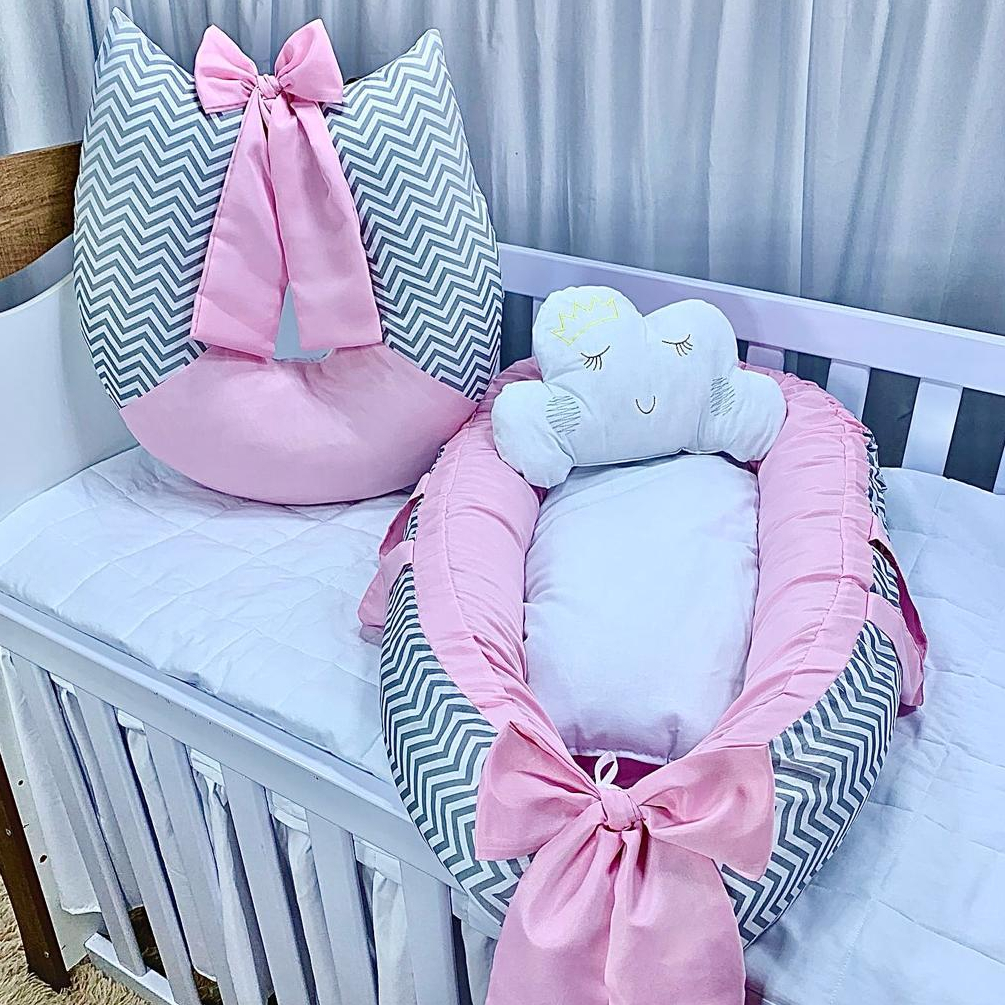 Ninho Redutor Berço Recém Nascido C/ Enchimento E Zíper + Amamentar