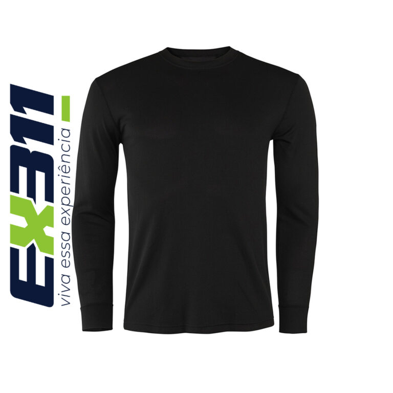 Segunda pele blusa UV50+ preto Unissex camisa tér