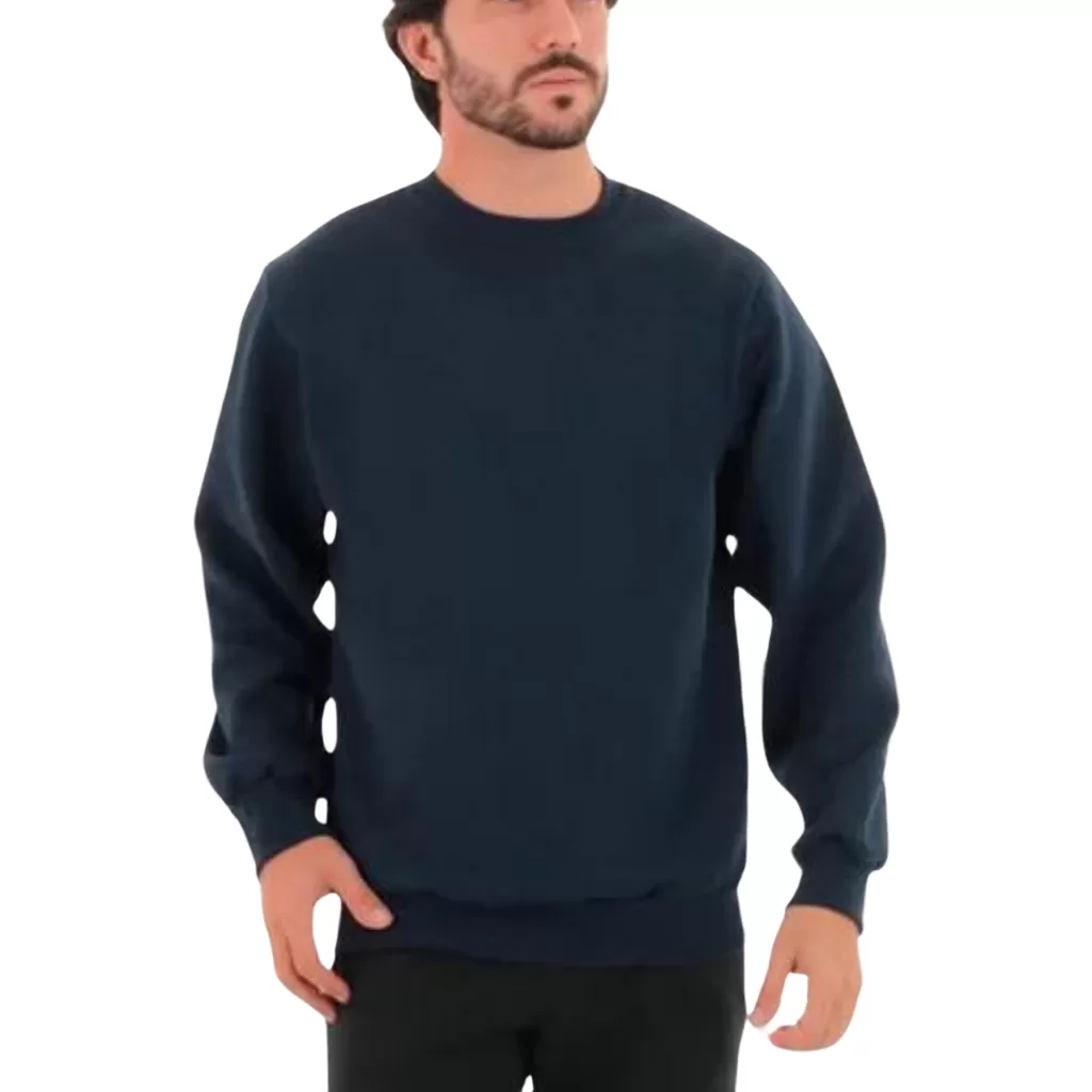 Blusa De Moleton Fechada Lisa Sem Bolso Sem Capuz Moletom