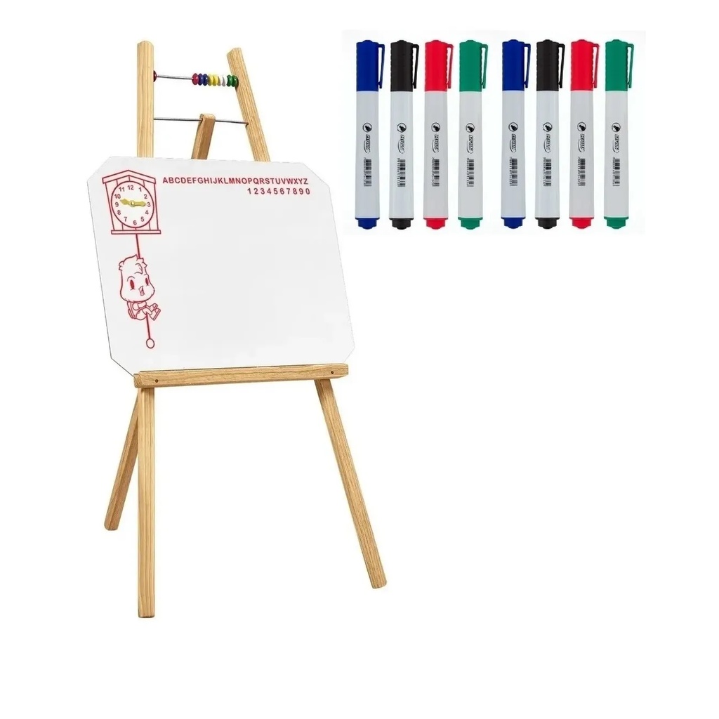 Lousa Quadro Branco Infantil Com Cavalete + Canetas + Apagador