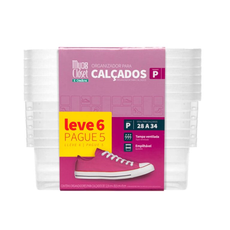 Caixa Organizadora para Sapatos Pequena Leve 6 e P