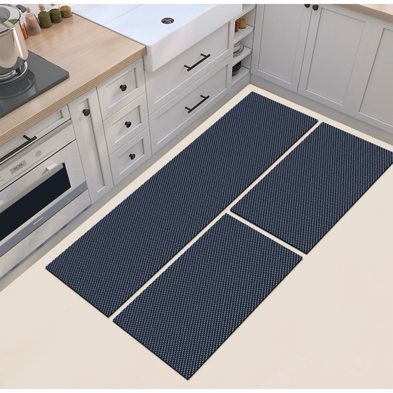 Kit 3 Peças Tapetes 0,65×0,45 e Passadeira 1,35×0,45 Luxo Moderno Para Cozinha Antiderrapante