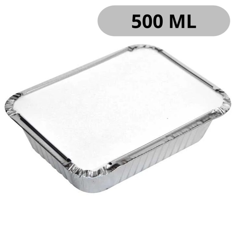 Embalagem Alumínio Retangular C/ Tampa 500ml R