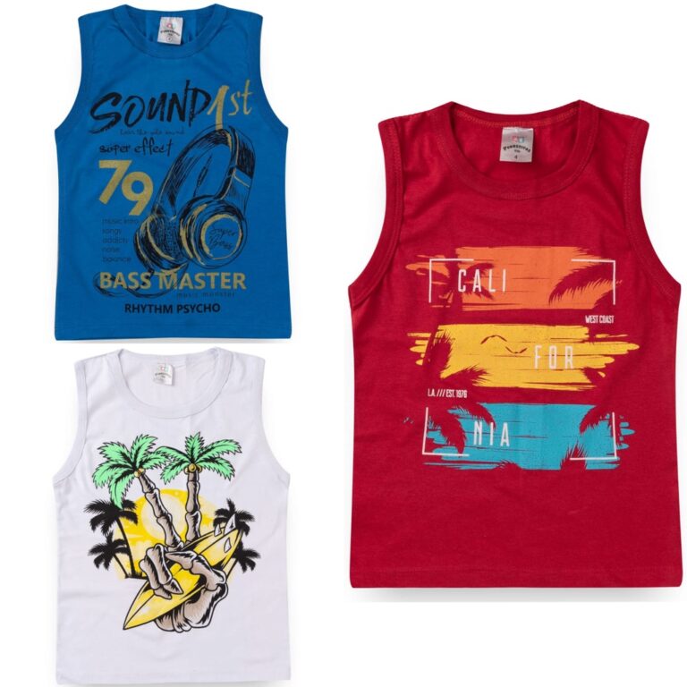 Kit 3 Regata infantil masculino menino camisas ver