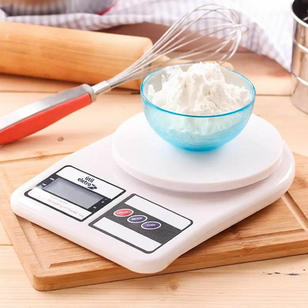 Balança Digital de Cozinha 10kg Alta Precisão Portátil com Visor LCD para Alimentos e Dieta