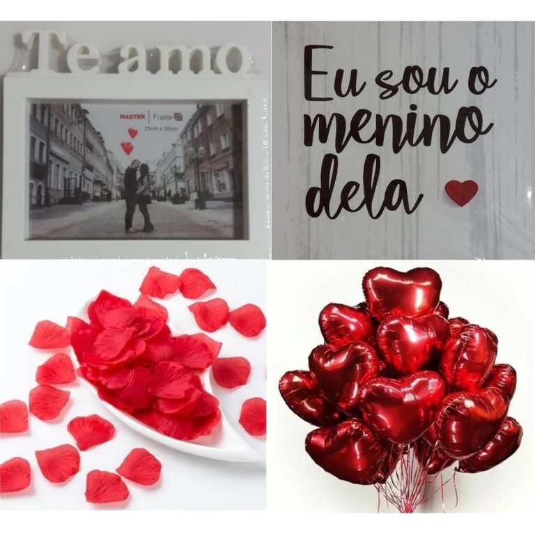 Kit Romântico + Porta Retrato + 300 Pétalas Rosa