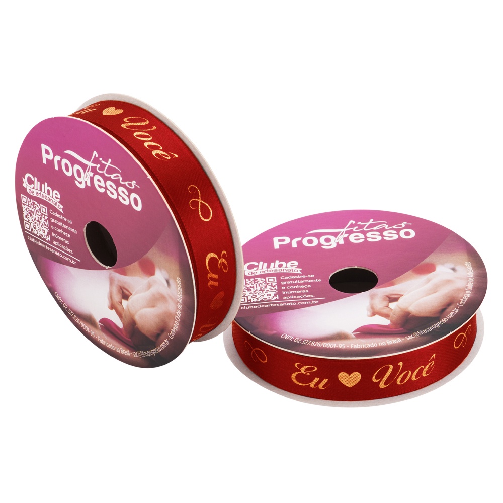 Fita de Cetim Eu e Você Cor 419 – 15mm – 01 unidade – 10 metros – Progresso – Kafe Embalagens