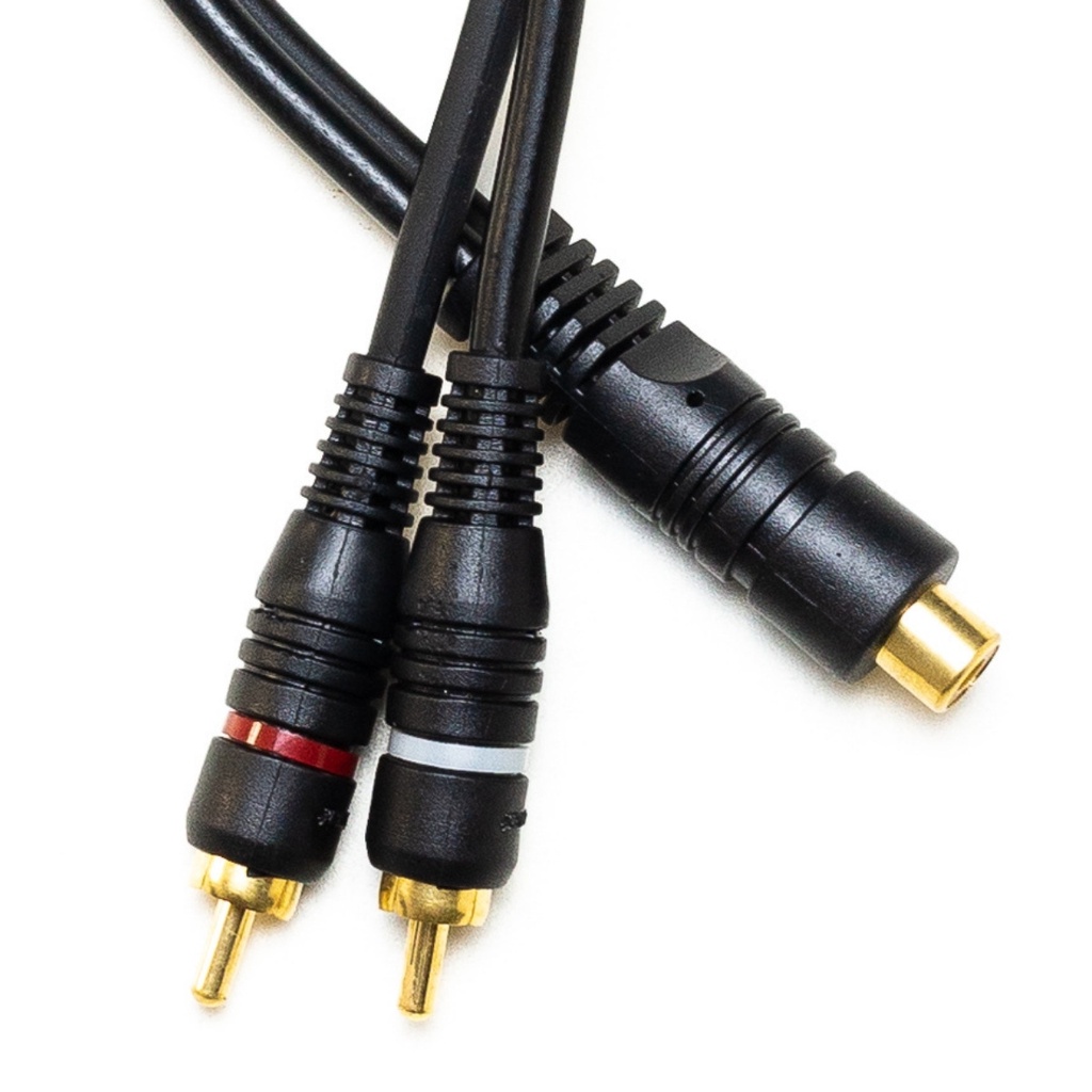 Cabo RCA Y 2M1F 2 Machos 1 Fêmea Atacado Kit com 100 Cabos Y Injetado Para Som Amplificador Automoti