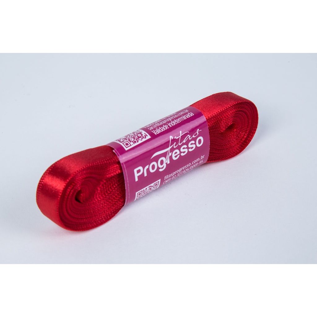 Fita de Cetim Vermelho Cor 209 – 01 unidade – Progresso – Kafe Embalagens