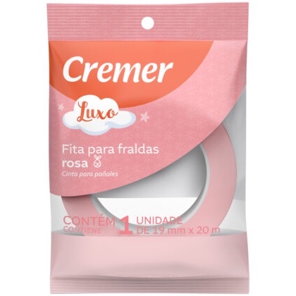 Fita Crepe para fralda Cremer 19mm X 20m Embalagem