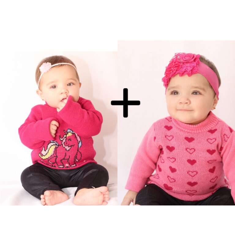 Kit com 2 Blusas de Lã Infantil Para Bebê Menina
