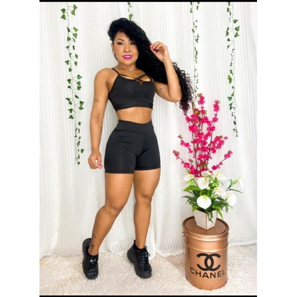Conjunto Short Fitness + Top Alça