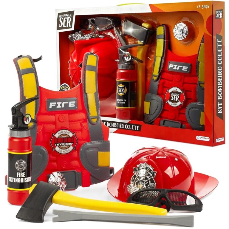 KIT BOMBEIRO COM COLETE – BRINCANDO DE SER &