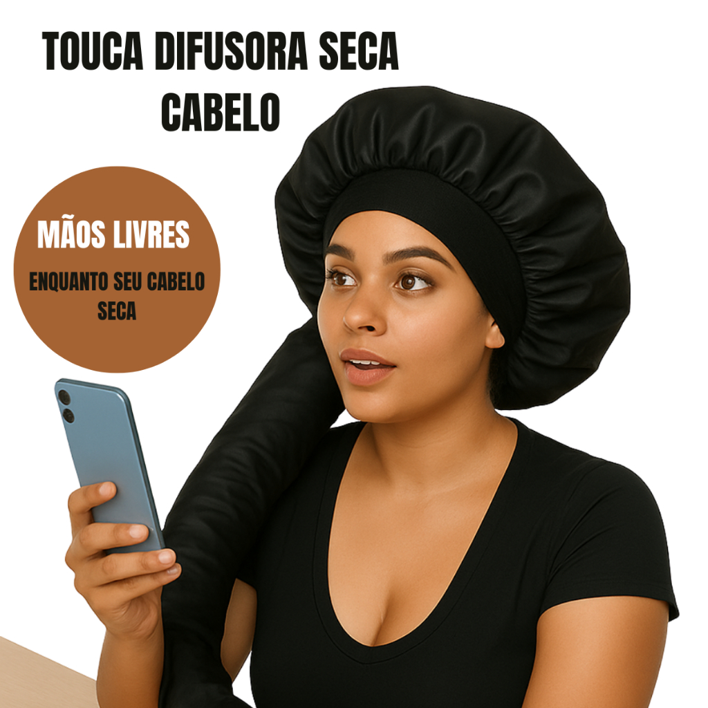 Touca Difusora de cetim/Toca Difusora Secadora – seca cabelo – com Regulador Confecção Anny Beleza