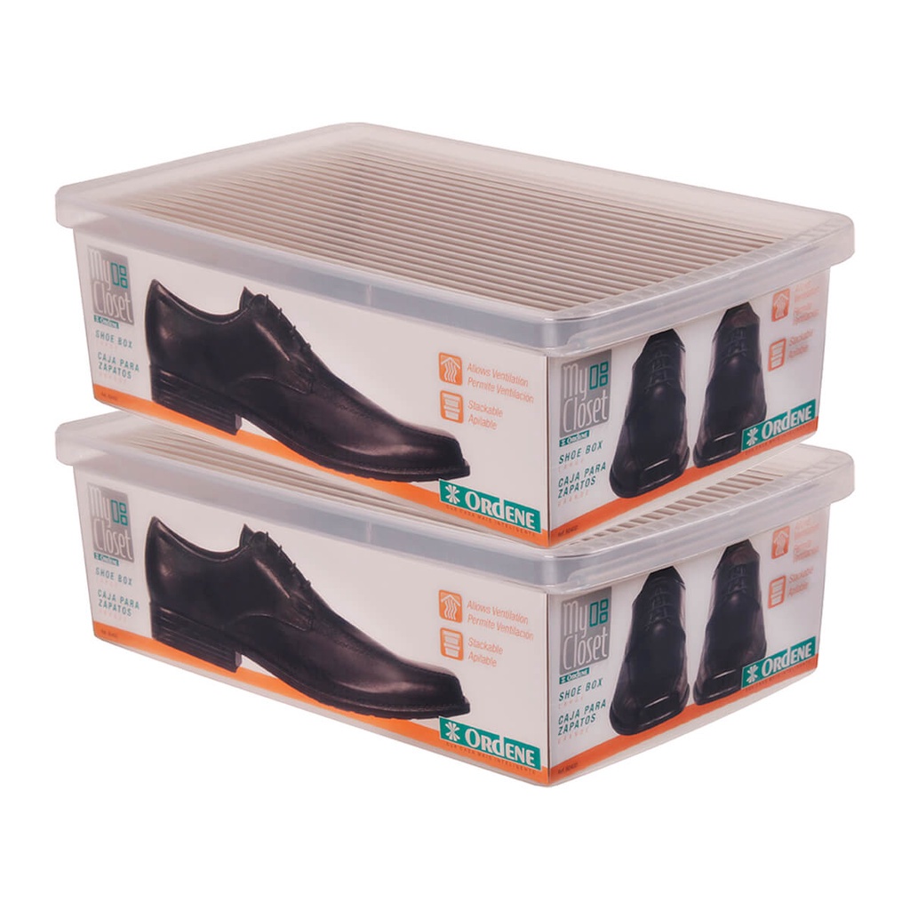 Kit 2 Caixa Organizadora De Sapatos Grande Para Closet Transparente Quarto Lavanderia Plásticas Mult