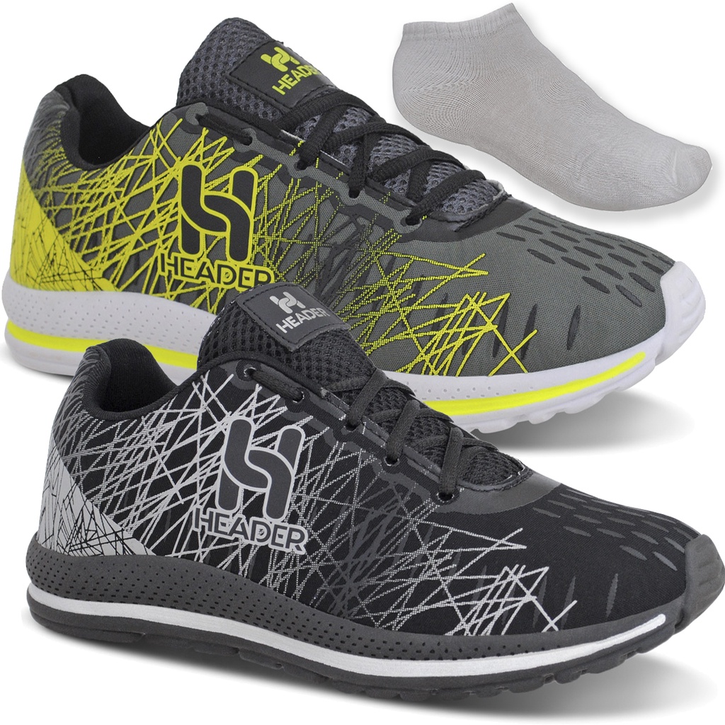 Kit 2 Tênis Masculino Header Spider Várias Cores Super Promoção Oferta Barato + Meia