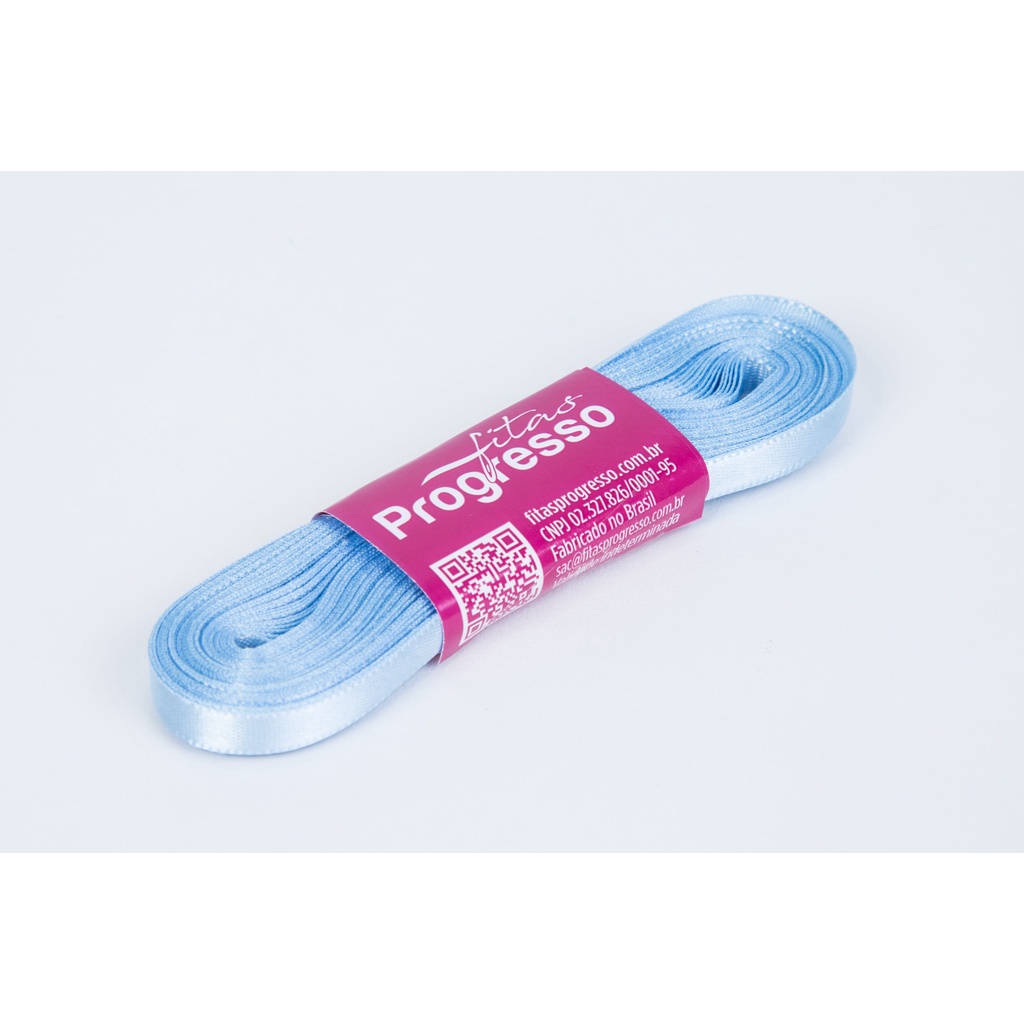 Fita de Cetim Azul Bebê Cor 212 – 01 unidade – Progresso – Kafe Embalagens