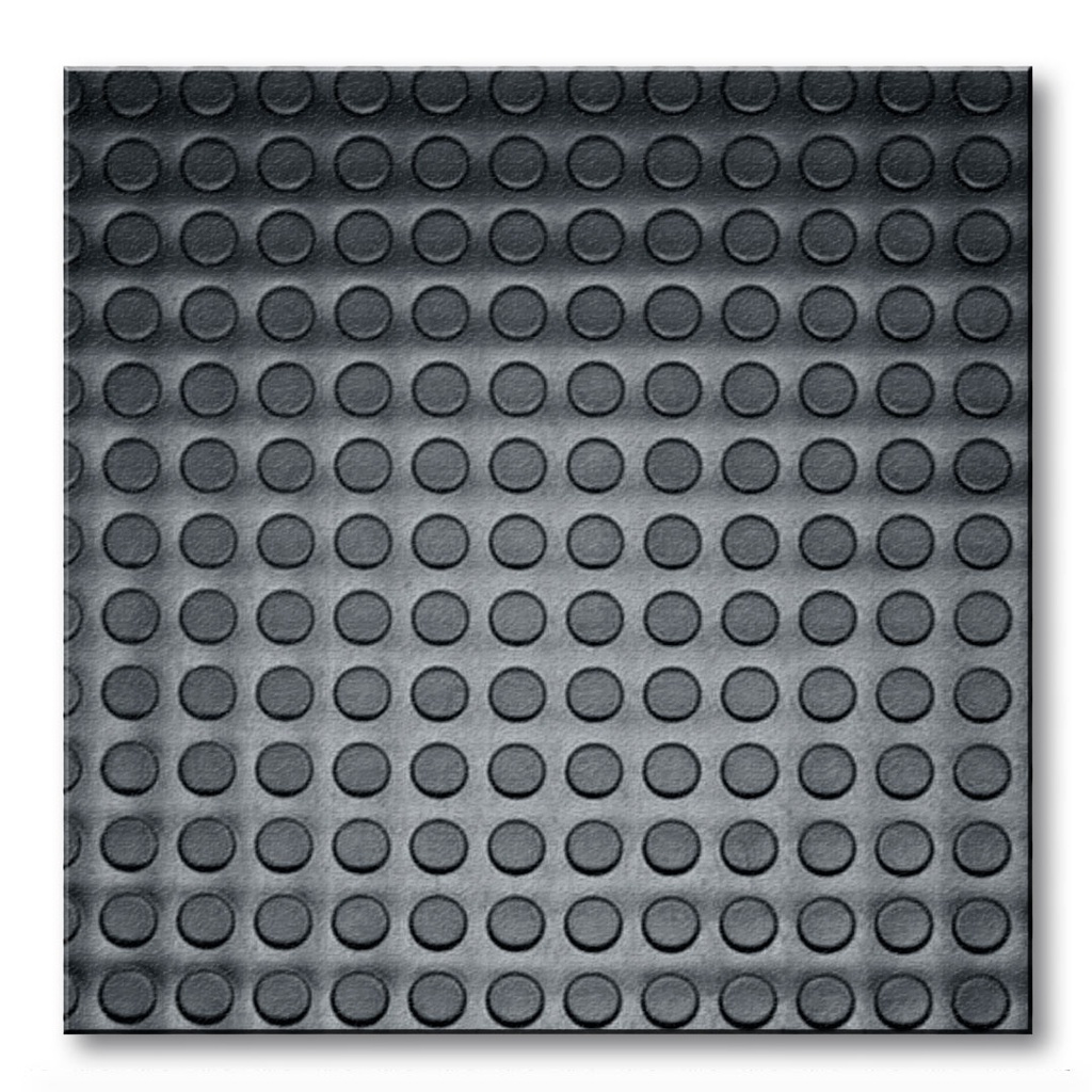 Piso Emborrachado Moeda Wet Floor 3,5mm – 0,50×0,50m  Preto
