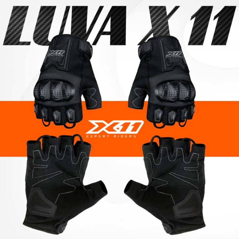 Luvas Motoqueiro X11 Moto Motoqueiro Meio Dedo Bla