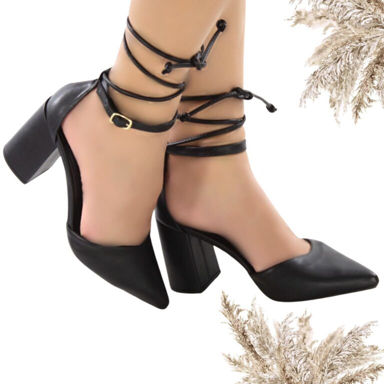 Scarpin Salto Grosso Alto Aberto – Preto 