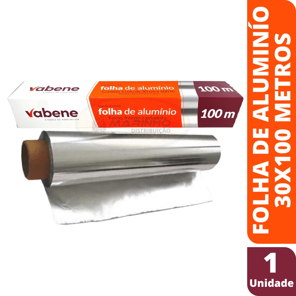 Rolo Papel Alumínio – Bobina 30cm X 100m – Melhor Qualidade
