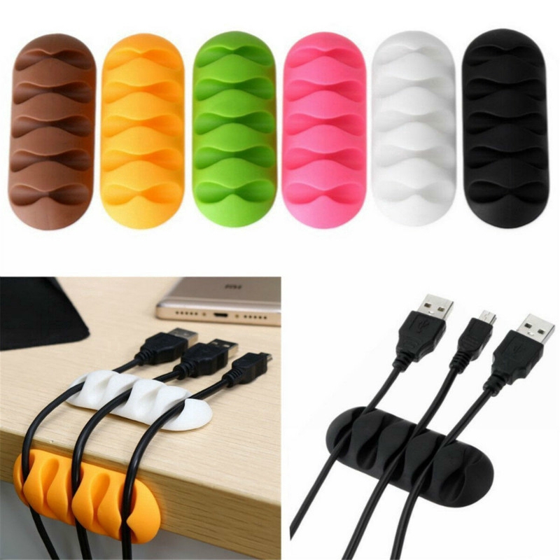 5 Pcs Clipe De Mesa / Organizador De Cabos Para Gerenciamento De Cabos