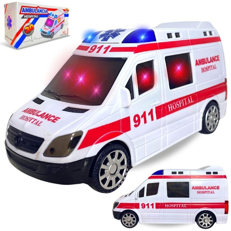 Carrinho De Brinquedo Ambulância Com Sirene Som L