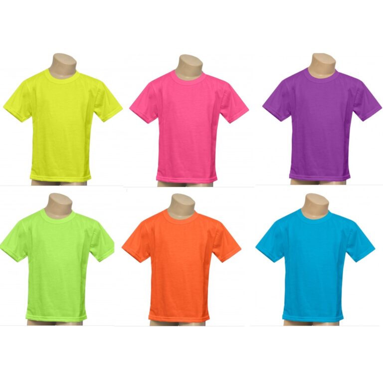 Camisas Cores Neon 100% Poliester-infantil BRILHA 