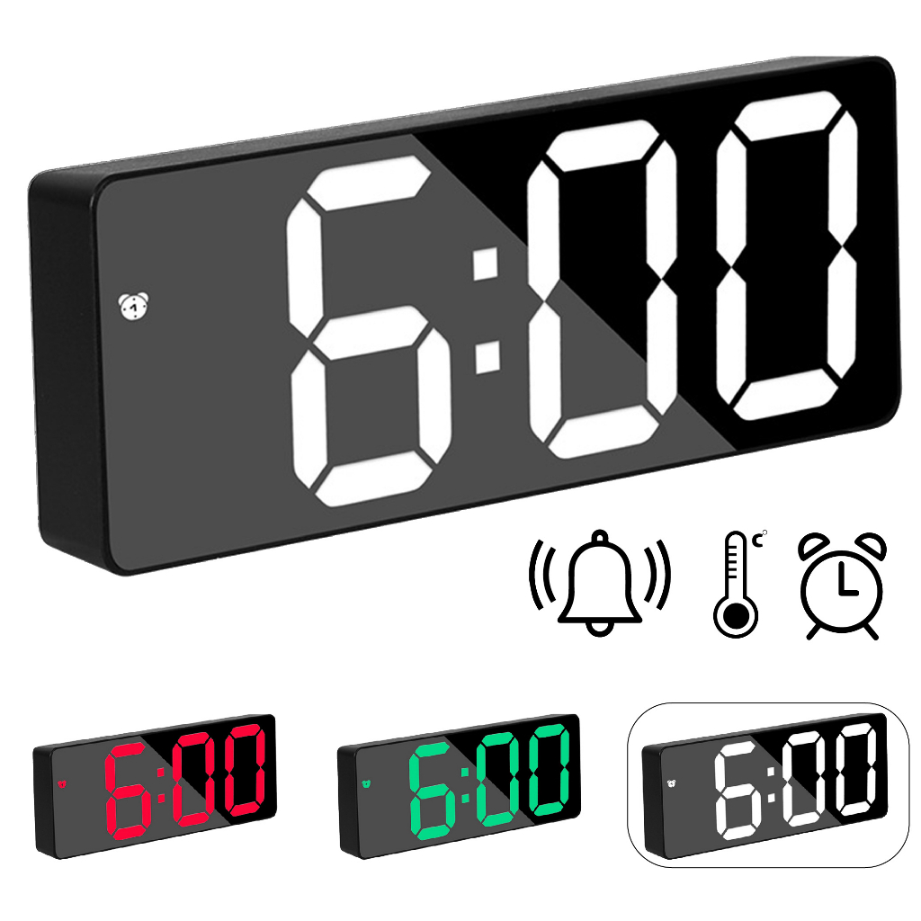 Relógio de Mesa Digital Full Led Inteligente Com Despertador Alarme Temperatura e Soneca