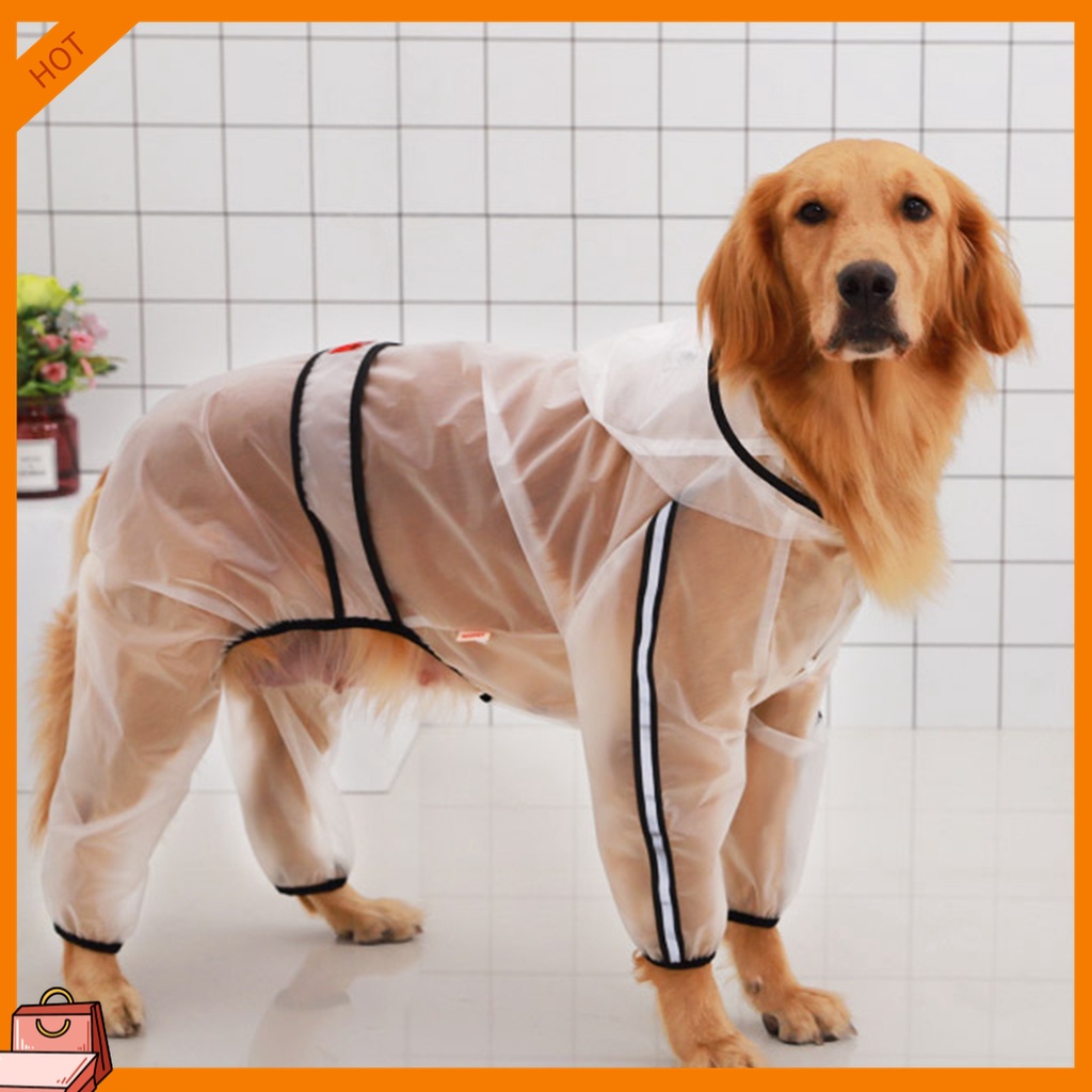 Capa De Chuva De Pet Transparente À Prova Dágua De Quatro Patas Para Cães/Gatos