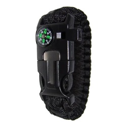 Pulseira Bracelete Sobrevivência Apito + Pedernei