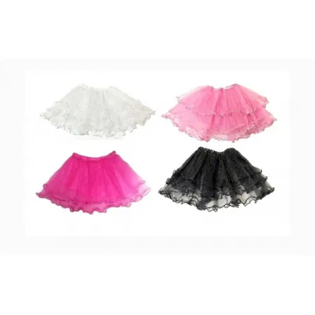 Saia de Tule Com Babado Escolha Cor 50cm Comprimen