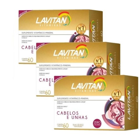 Kit 3x Lavitan Mais Hair Cimed C/60 Cáps Vitamina
